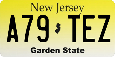 NJ license plate A79TEZ
