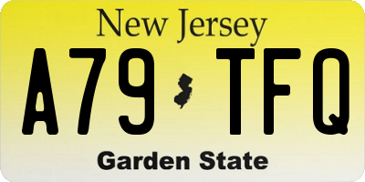 NJ license plate A79TFQ