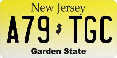 NJ license plate A79TGC