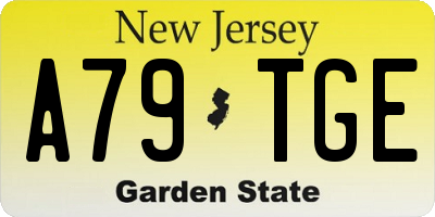 NJ license plate A79TGE