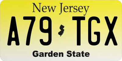NJ license plate A79TGX