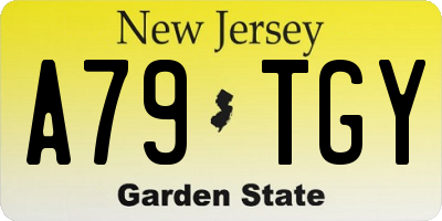 NJ license plate A79TGY