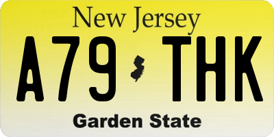 NJ license plate A79THK