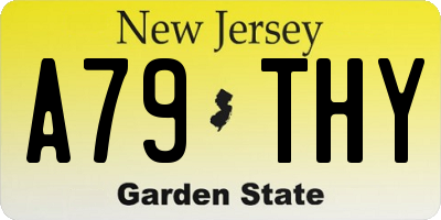 NJ license plate A79THY