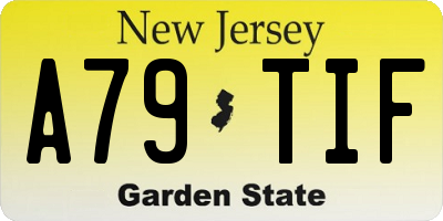 NJ license plate A79TIF