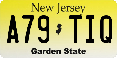 NJ license plate A79TIQ