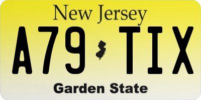 NJ license plate A79TIX
