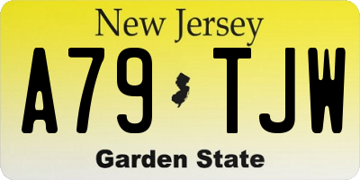 NJ license plate A79TJW