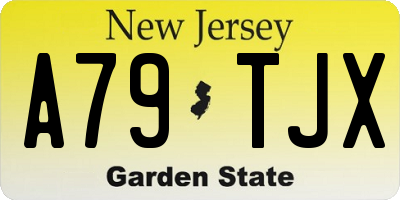 NJ license plate A79TJX