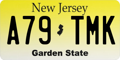 NJ license plate A79TMK