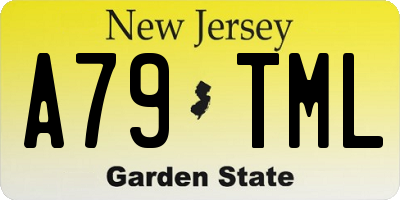 NJ license plate A79TML