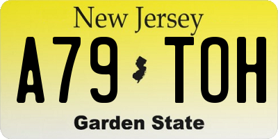 NJ license plate A79TOH