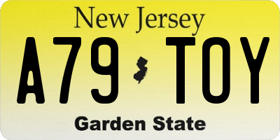 NJ license plate A79TOY