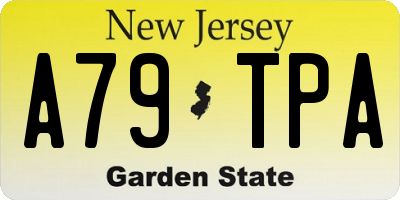 NJ license plate A79TPA