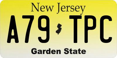 NJ license plate A79TPC