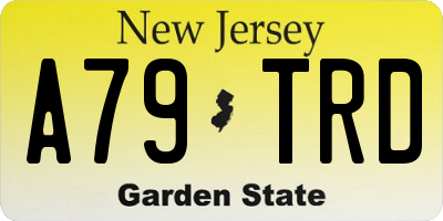 NJ license plate A79TRD