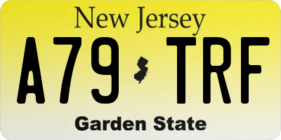 NJ license plate A79TRF