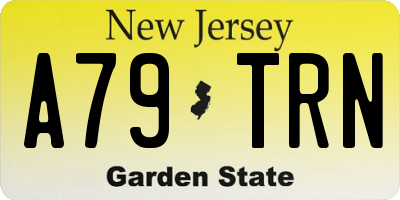 NJ license plate A79TRN