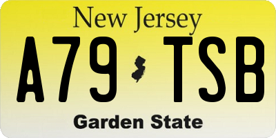 NJ license plate A79TSB