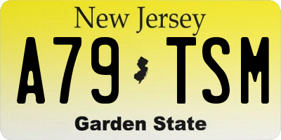 NJ license plate A79TSM