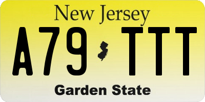 NJ license plate A79TTT