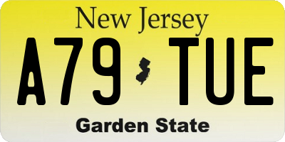 NJ license plate A79TUE