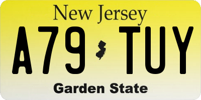 NJ license plate A79TUY