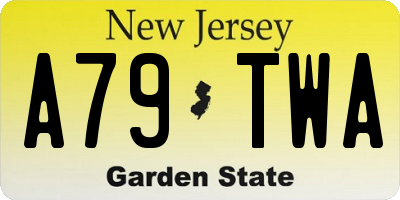 NJ license plate A79TWA