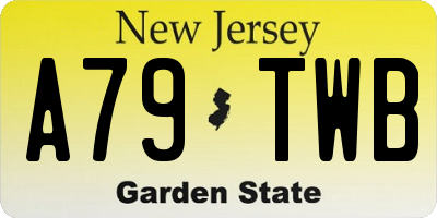 NJ license plate A79TWB
