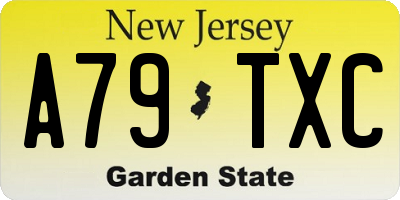 NJ license plate A79TXC