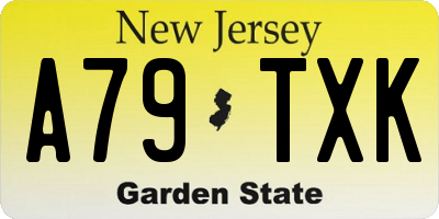 NJ license plate A79TXK