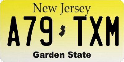 NJ license plate A79TXM