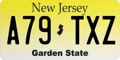NJ license plate A79TXZ