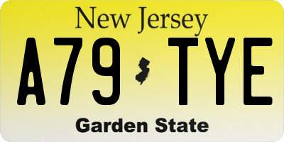 NJ license plate A79TYE