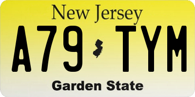 NJ license plate A79TYM