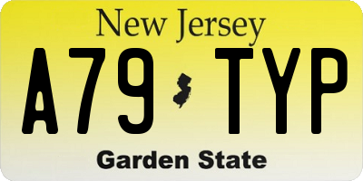 NJ license plate A79TYP