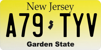 NJ license plate A79TYV