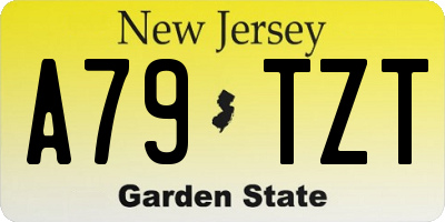 NJ license plate A79TZT