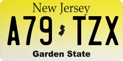 NJ license plate A79TZX