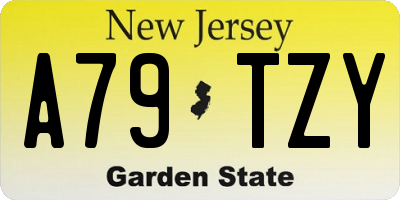 NJ license plate A79TZY