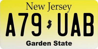 NJ license plate A79UAB