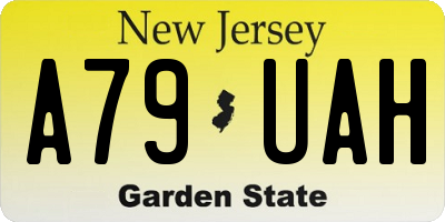 NJ license plate A79UAH