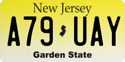 NJ license plate A79UAY