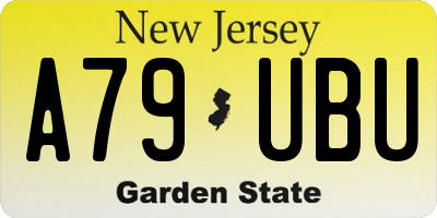 NJ license plate A79UBU