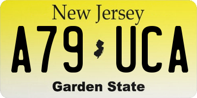 NJ license plate A79UCA