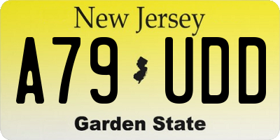 NJ license plate A79UDD