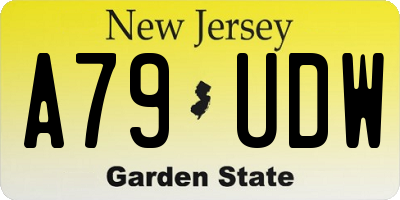 NJ license plate A79UDW