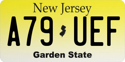 NJ license plate A79UEF