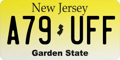 NJ license plate A79UFF