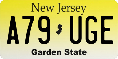 NJ license plate A79UGE